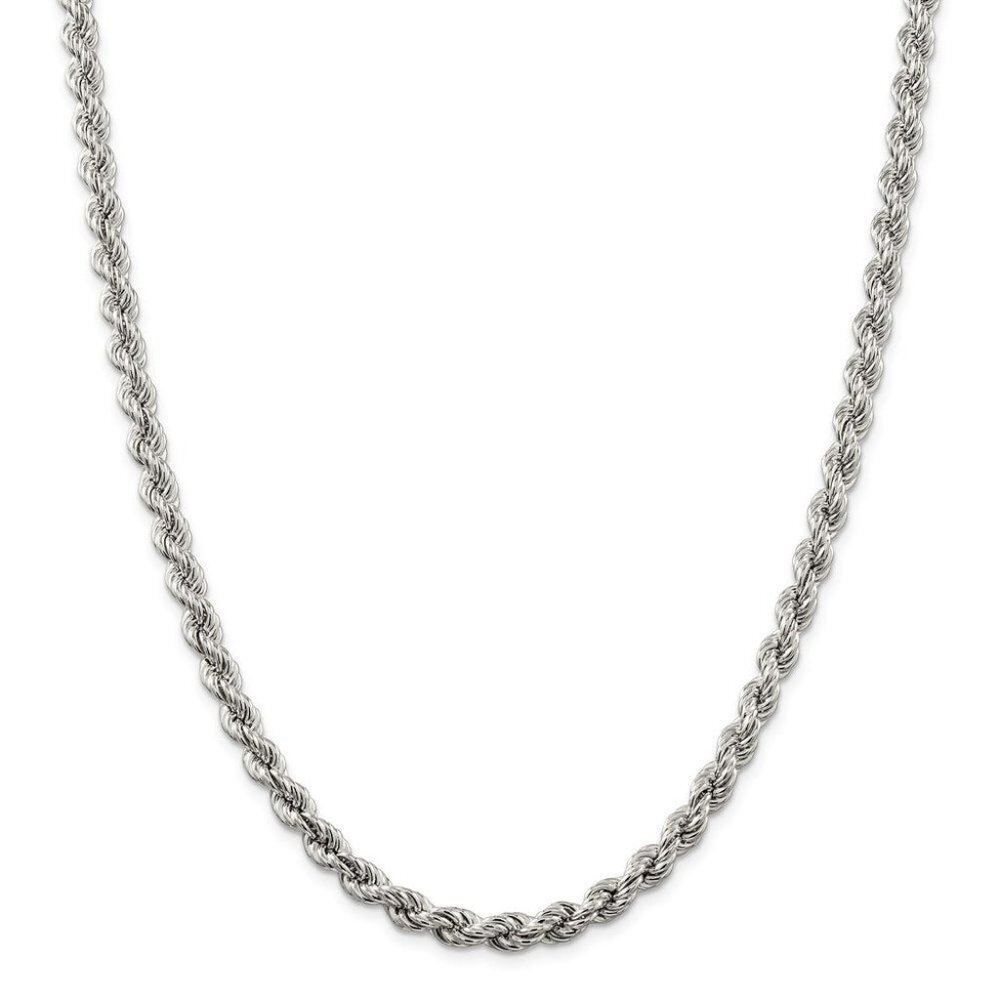 925 Sterling Silver 6.4mm Rope Chain-18inch Pure Silver Necklace For Men Women